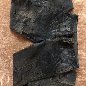 Armani jeans glitter stitching camo style gold